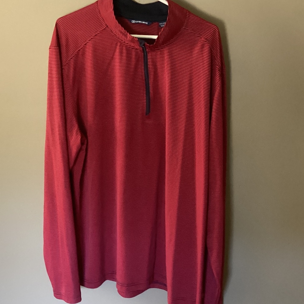 Cutter & Buck Red Quarter-Zip Performance Pullover